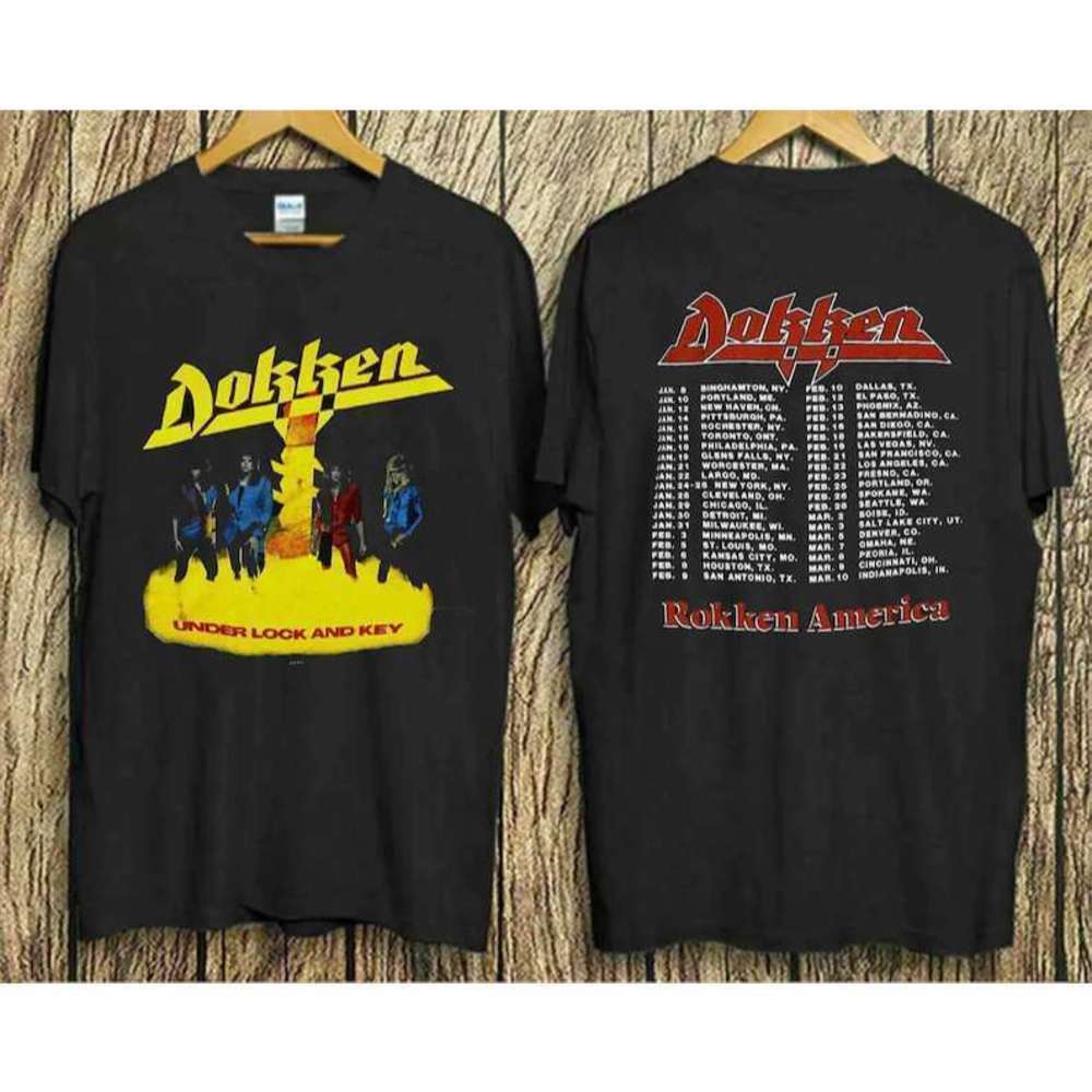 Dokken 1985 Under Lock And Key 2 Sided Heavy Metal T-Shirt